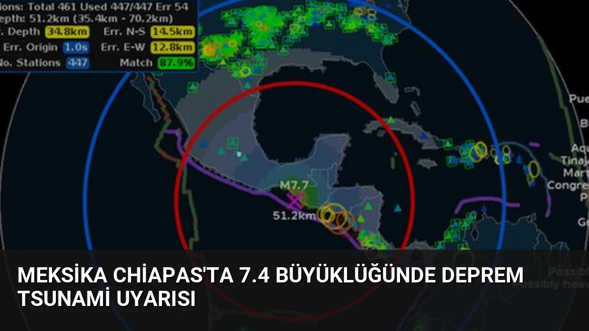 Meksika Chiapas’ta 7.4 Büyüklüğünde Deprem Tsunami Uyarısı